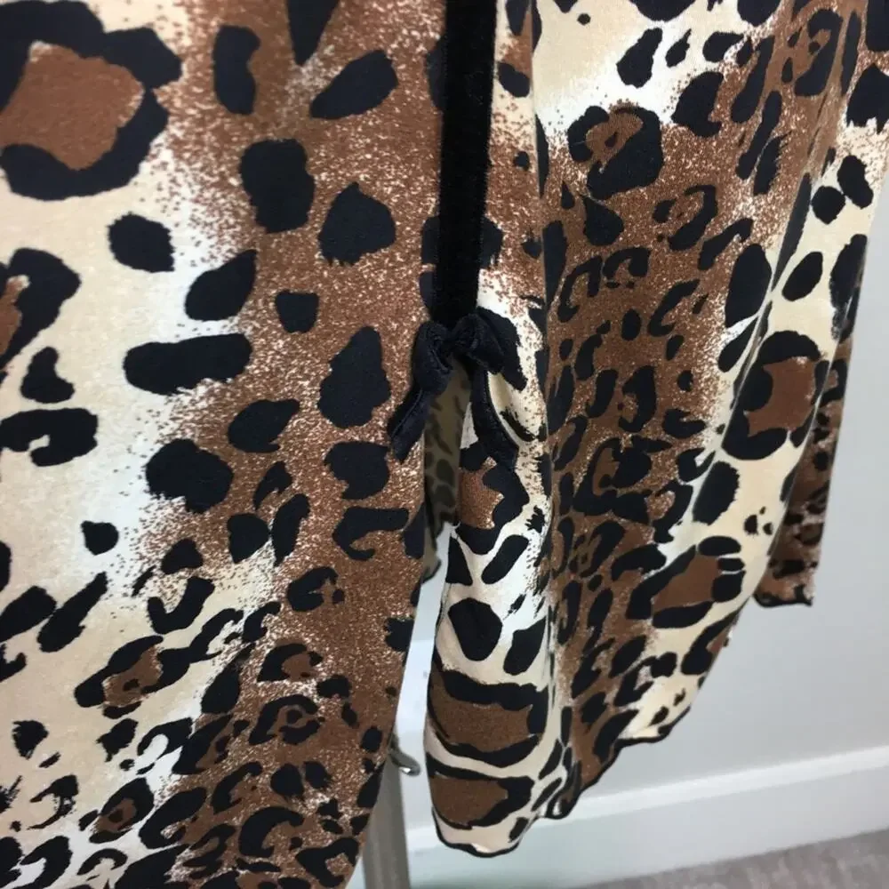 Cacique Black Brown Leopard Underwire Nightie 26/28